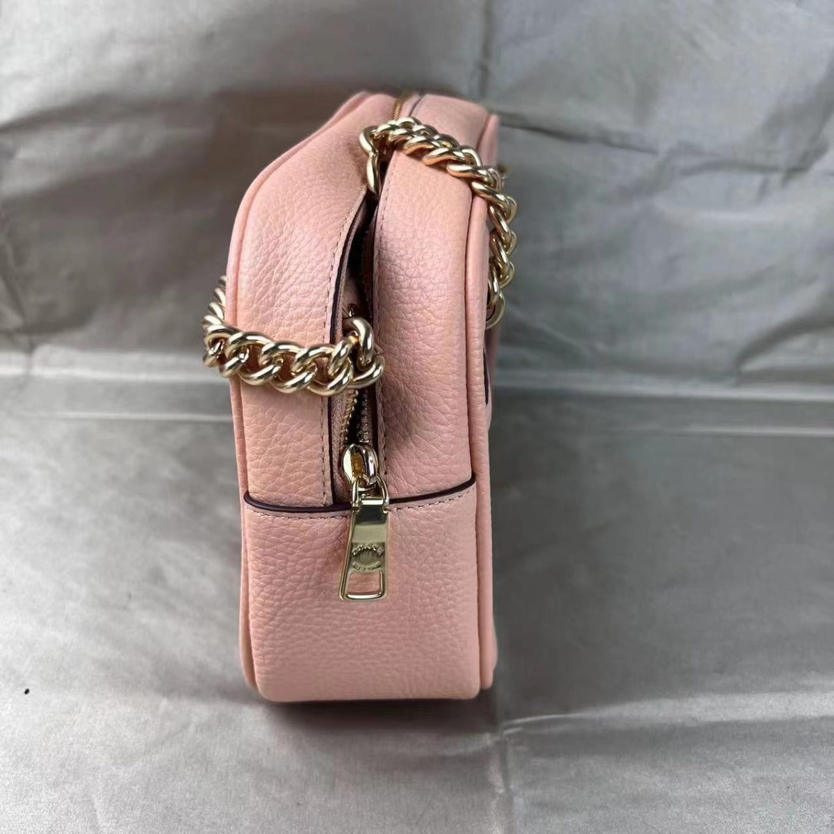 Coach CA143 Cammie Chain Shoulder Bag With Floral Whipstitch In Faded Blush Multi Coach CA143 Cammie Chain Shoulder Bag With Floral Whipstitch In Faded Blush Multi